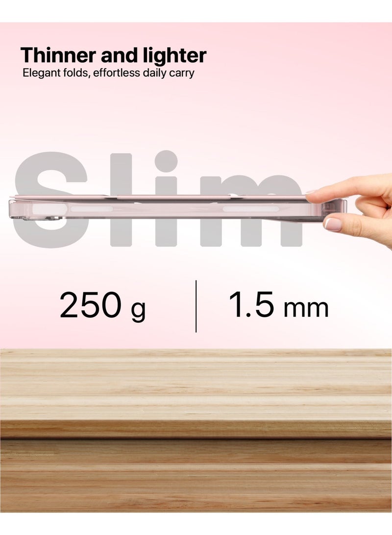 INFINYTY iPad 11th Gen 11" A16 (2025)/ iPad 10th Gen. 10.9" Case – SmartRap Pink, Convertible Tri-Fold Stand, Multi-Angle View, Magnetic Flap, Stylus Holder, Clear Back, Shockproof, Auto Sleep/Wake, Inner Microfiber Lining for Scratch-Free Screen - Image 2